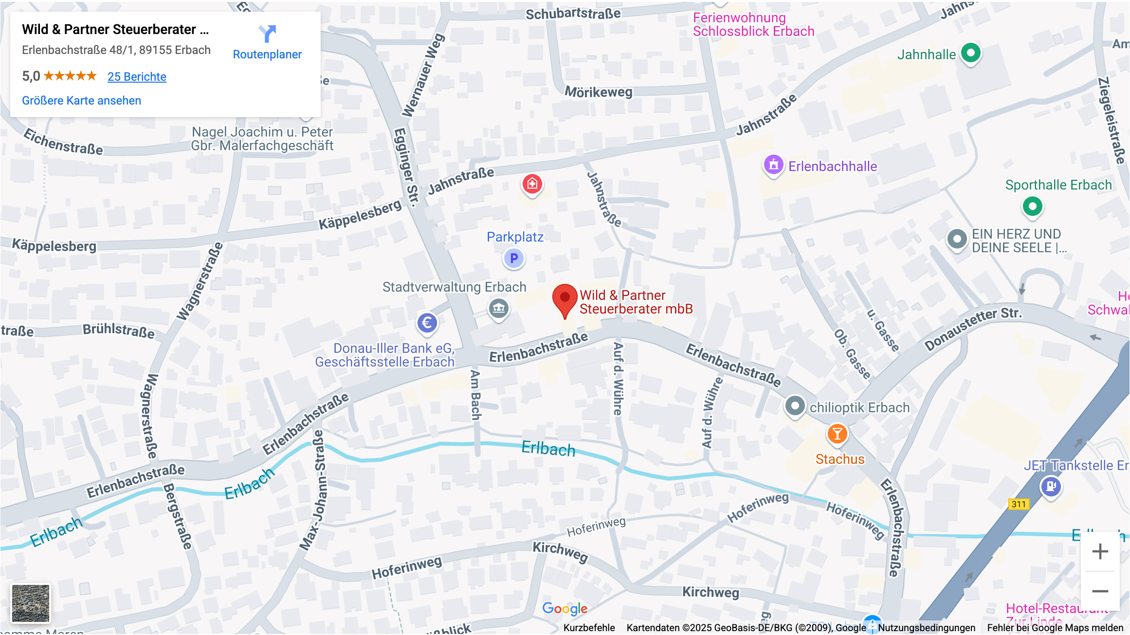 Standort der Kanzlei Wild & Partner in Erbach